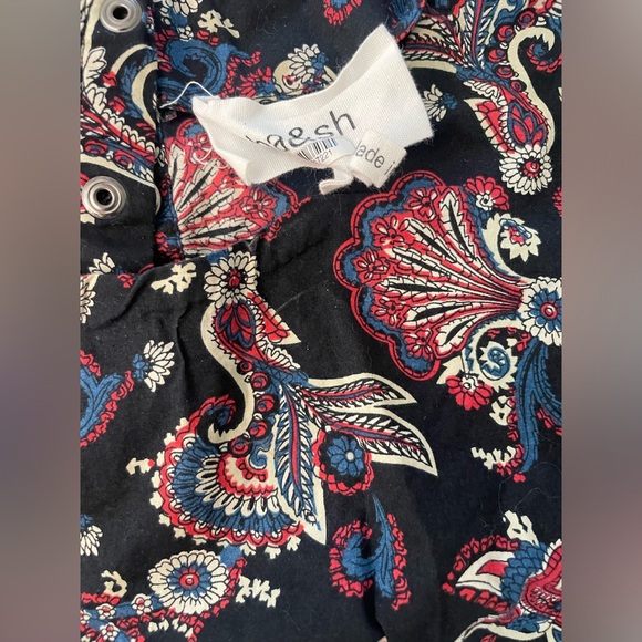 Ba&sh Rym Puff-Sleeve Paisley Top in Black Size XS - Picture 3 of 4